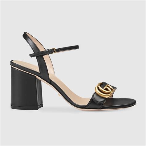 gucci black sandals heels|gucci chunky heel sandals.